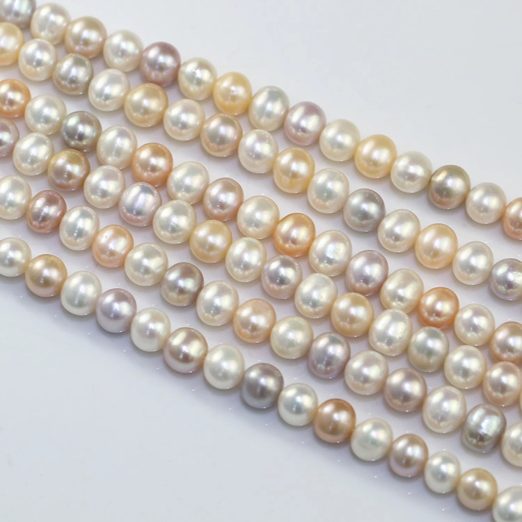 8mm off Round Multicolor AA Grade Cultured Freshwater River Pearl Strand